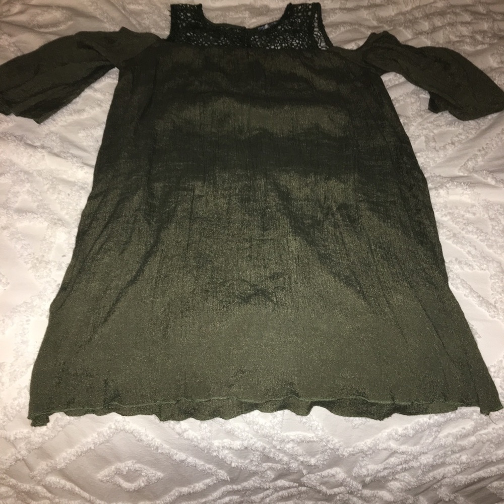 Cold shoulder shift dress